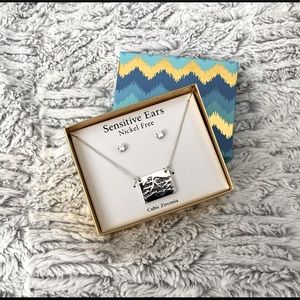 Cubic Zirconia Earring & Necklace Set